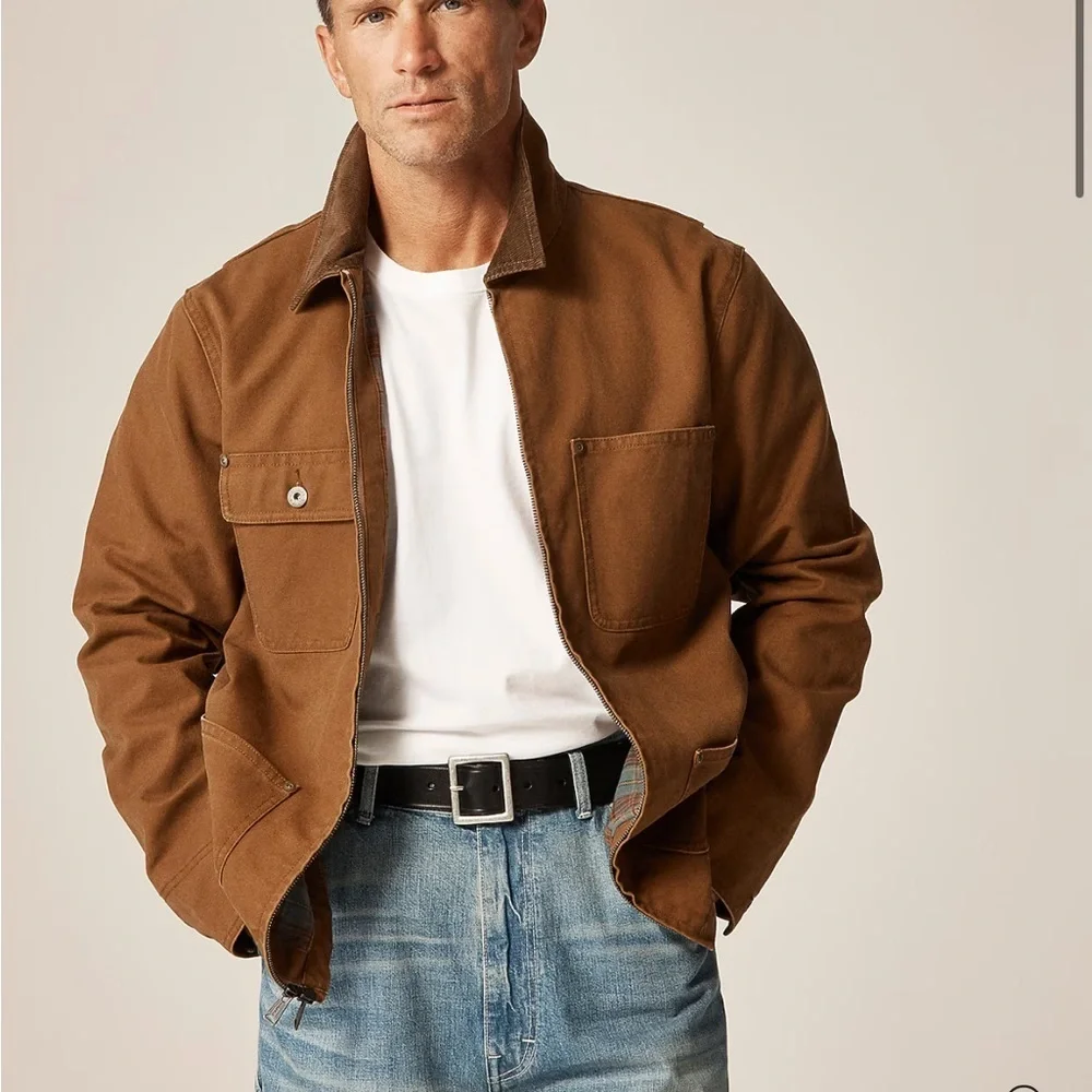 J crew duck brown Wallace & Barnes duck canvas utility jacket - Picture 1 of 7